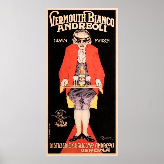 Italy Verona VERMOUTH BIANCO Liqueur Drinks Advert Poster (Front)