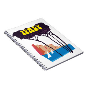 Italy vintage sailing travel poster notebook