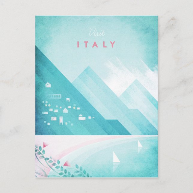 Italy Vintage Travel Poster - Art Postcard (Front)