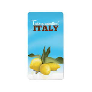 Italy vintage travel poster label