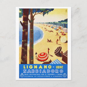 Italy Vintage Travel Poster Restored Postcard
