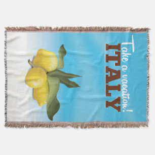 Italy vintage travel poster throw blanket
