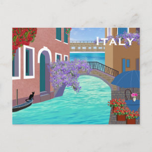 Italy Vintage Travel Tourism Add Postcard
