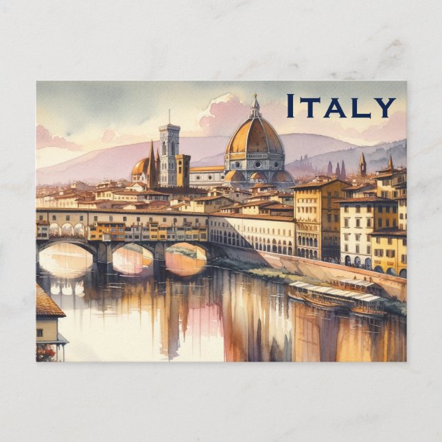 Italy Vintage Travel Tourism Add Postcard (Front)