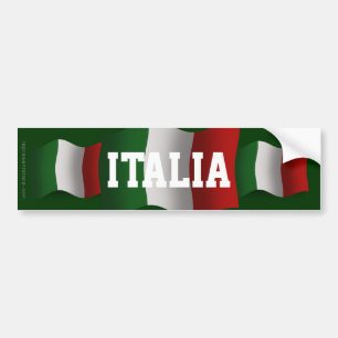 Italy Waving Flag Bumper Sticker