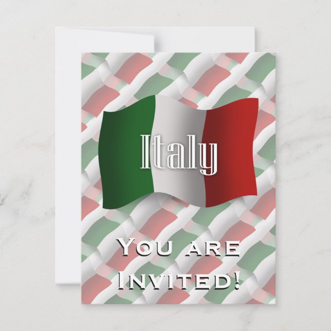 Italy Waving Flag Invitation (Front)