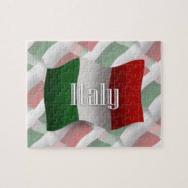 Italy Waving Flag Jigsaw Puzzle (Horizontal)