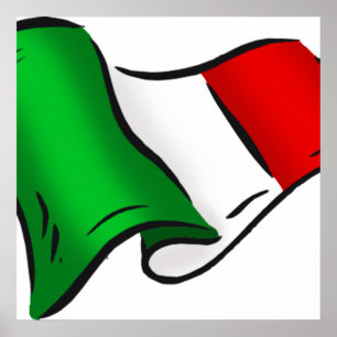 Italy wavy flag poster