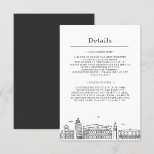 Italy Wedding Guest Details Invitation