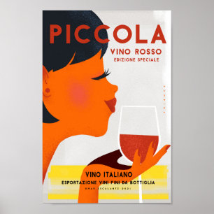 Italy wine vintage poster