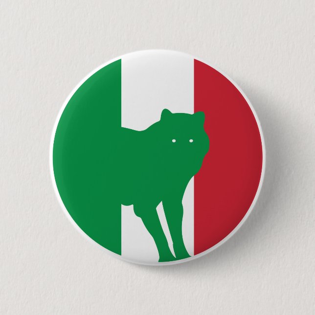 Italy Wolf Italian National Animal Flag 6 Cm Round Badge (Front)