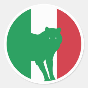 Italy Wolf Italian National Animal Flag Classic Round Sticker