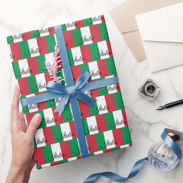 Italy Wrapping Paper, Italian Flag patriotic Paper (Gifting)