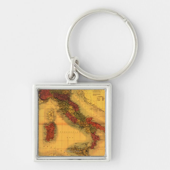 ItalyPanoramic MapItaly Key Ring (Front)