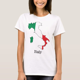 Italy's Flag Within Its Map - Souvenir Collection T-Shirt