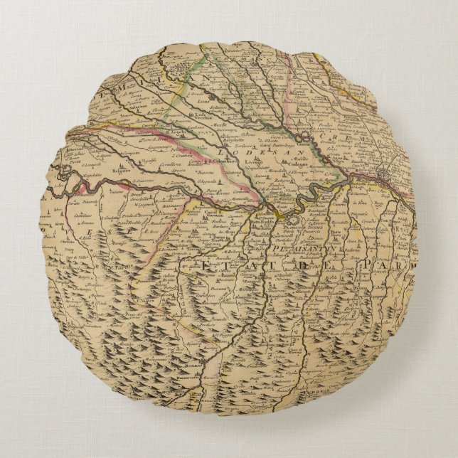 Italy's Po River Valley Round Cushion (Front)