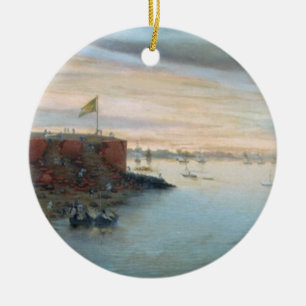 Itapiru, Paraguay, 1866 (oil on canvas) Ceramic Tree Decoration