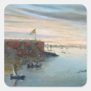 Itapiru, Paraguay, 1866 (oil on canvas) Square Sticker
