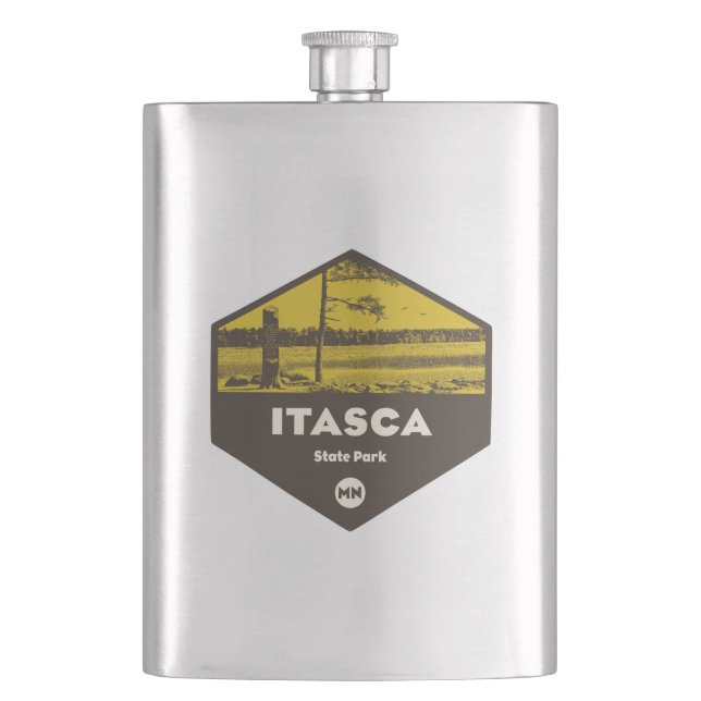 Itasca State Park Minnesota Hip Flask (Front)