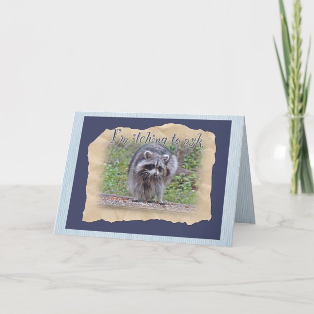 Itchin' Scratchin' Racoon Ring Bearer Invitation (Front)