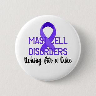 Itching for a Cure Mast Cell Purple Ribbon 6 Cm Round Badge