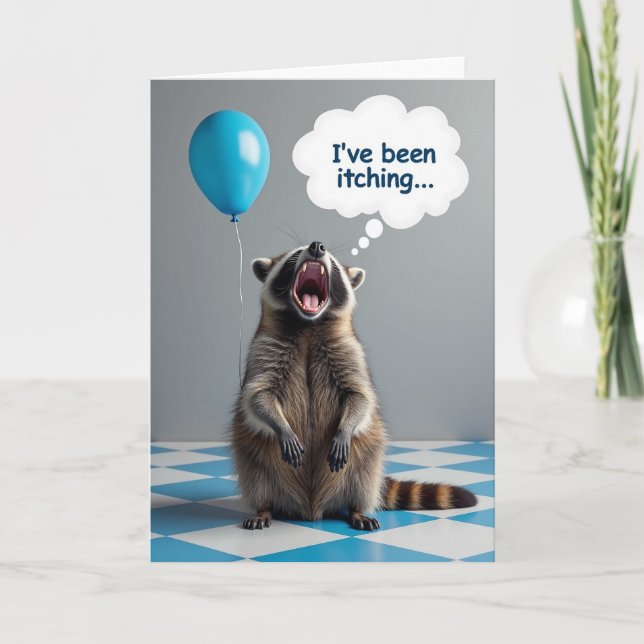 Itchy Birthday Balloon Card (Front)