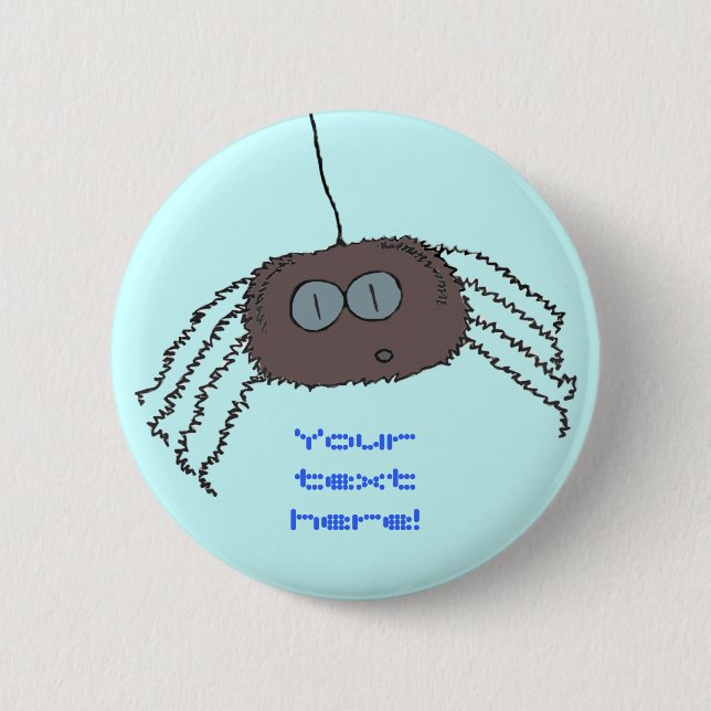 Itchy spider 6 cm round badge (Front)