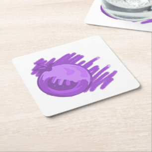 ITD Blurberries and Cream Square Paper Coaster