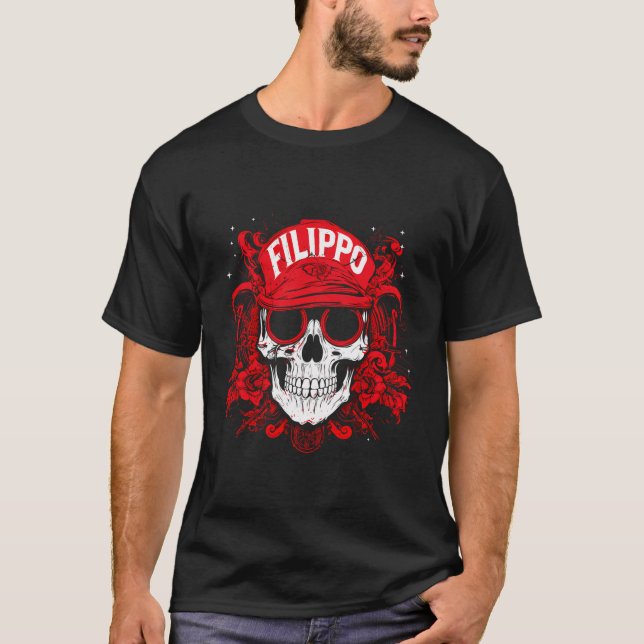 Items Personalised Skull With Filippo Name T-Shirt (Front)