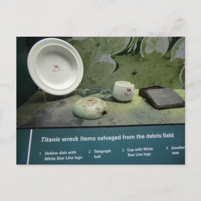 Items Salvaged from the Titanic Postcard (Front)