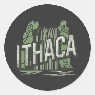 ithaca falls classic round sticker