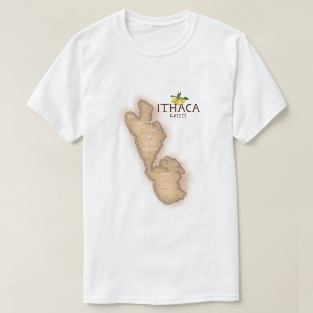 ithaca greece map T-Shirt (Design Front)