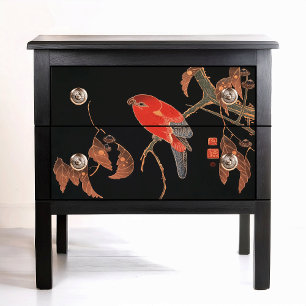 Ito Jakuchu Red Parrot on tree branch Circa 1900 Tissue Paper