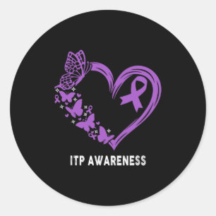 Itp Awareness Heart Itp Warrior Classic Round Sticker