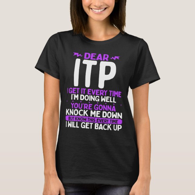 ITP Awareness Month ITP Warrior Purple ITP Ribbon T-Shirt (Front)