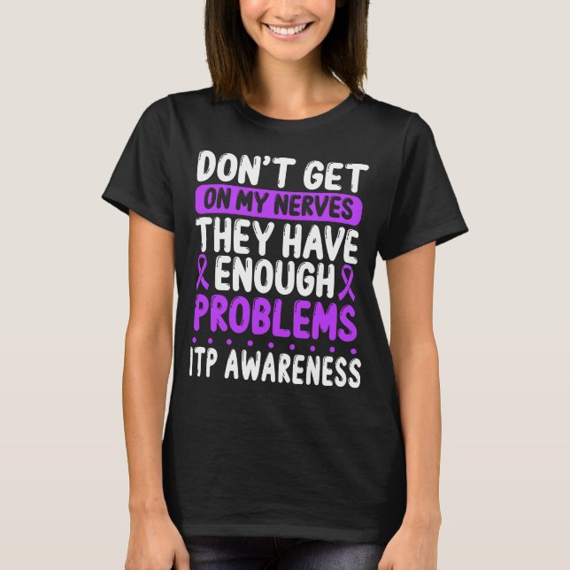 ITP Ribbon Purple ITP Survivor ITP Awareness Day T-Shirt (Front)