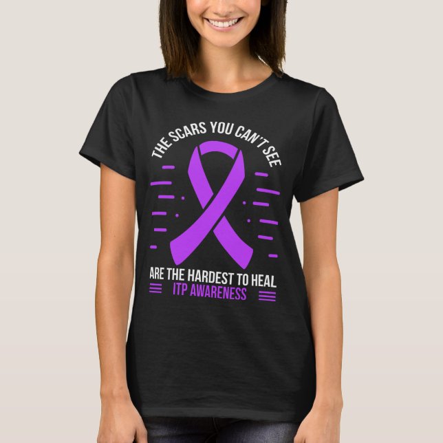 ITP Survivor ITP Warrior Purple ITP  Ribbon T-Shirt (Front)