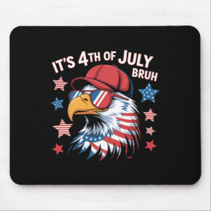 Its 4th Of July Bruh Bald Eagle Kids Boys Mouse Pad