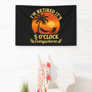 It's 5 O'Clock Everywhere Retired Tropical Summer Banner