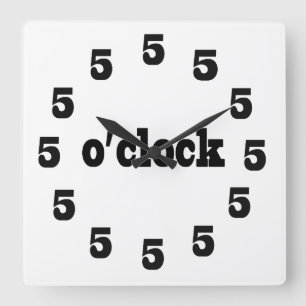 it's 5 o'clock somewhere square wall clock