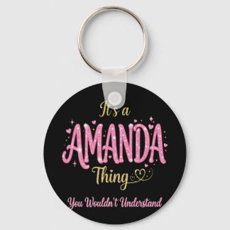 It's A Amanda Thing Pink Gold Women Gift Key Ring