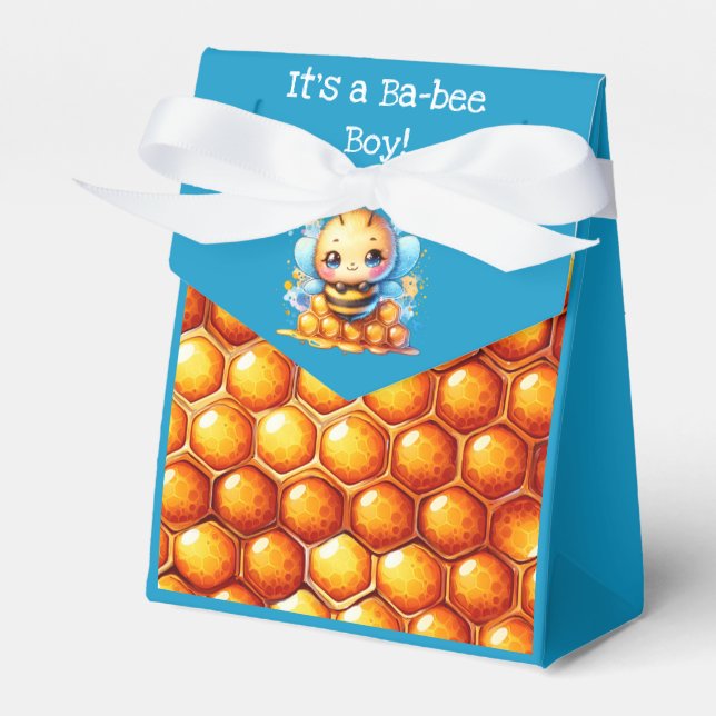 It's a Ba-bee boy! Baby Shower  Favour Box (Front Side)