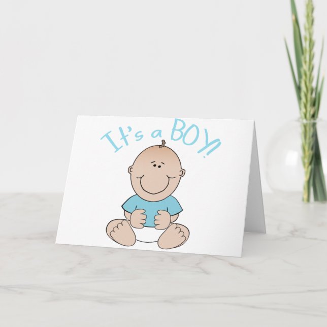 It's a Baby Boy! Announcement (Front)