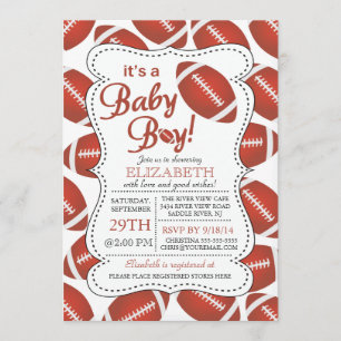 It's a Baby Boy Football Baby Shower Invitation