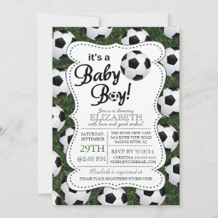It's a Baby Boy Soccer Baby Shower Invitation