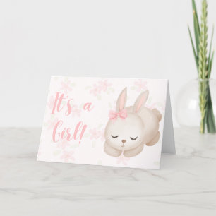 It's a Baby Girl Bunny Congratulations Card