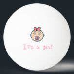 it's a baby girl! ping pong ball<br><div class="desc">Celebrate and announce your little newborn girl to the world with a cool,  cute,  and unique design!! These products are perfect for a newborn child,  baby shower,  and birthday parties.</div>