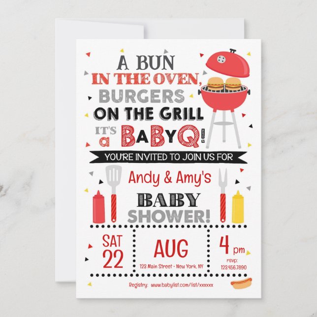 It's a Baby Q for One Invitation (Front)