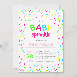 It's a Baby Sprinkle Shower Rainbow Sprinkles Invitation