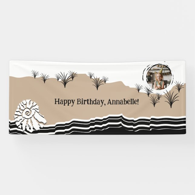 It's A Beach Party Happy Birthday Name Banner (Horizontal)